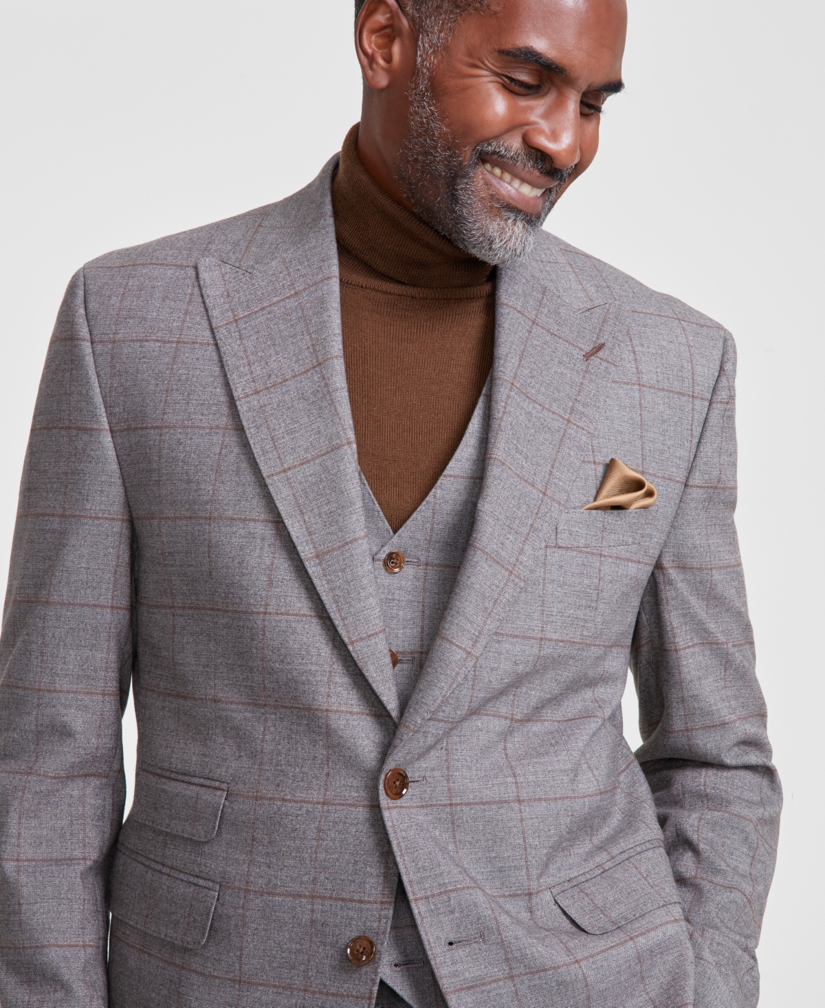 Tayion Collection Men's Classic-Fit Suit Jacket -tan