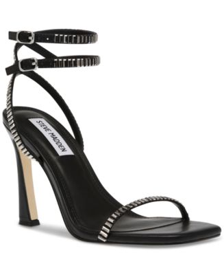 Steve Madden Women's Thierry Ankle-Wrap Rhinestone Dress Sandals - Macy's