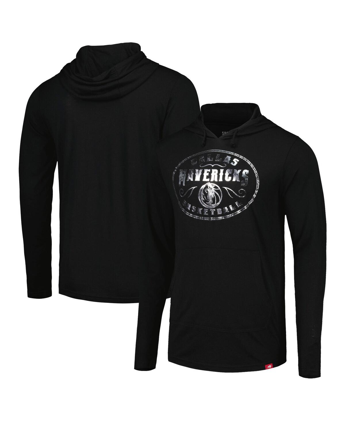 Men's and Women's Sportiqe Black Dallas Mavericks Rowan Tri-Blend Long Sleeve Hoodie T-shirt - Black