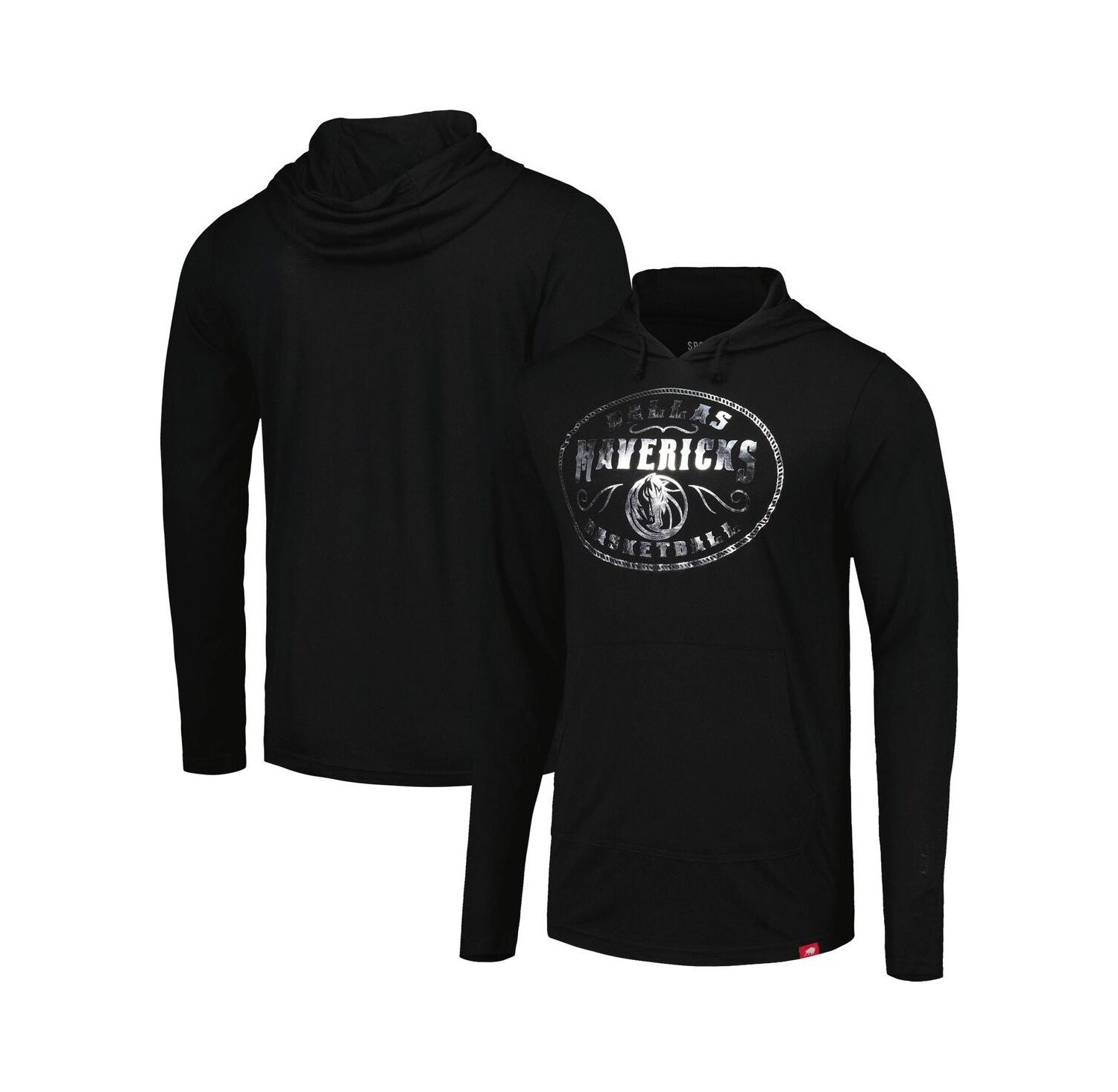 Men's and Women's Black Dallas Mavericks Rowan Tri-Blend Long Sleeve Hoodie T-shirt