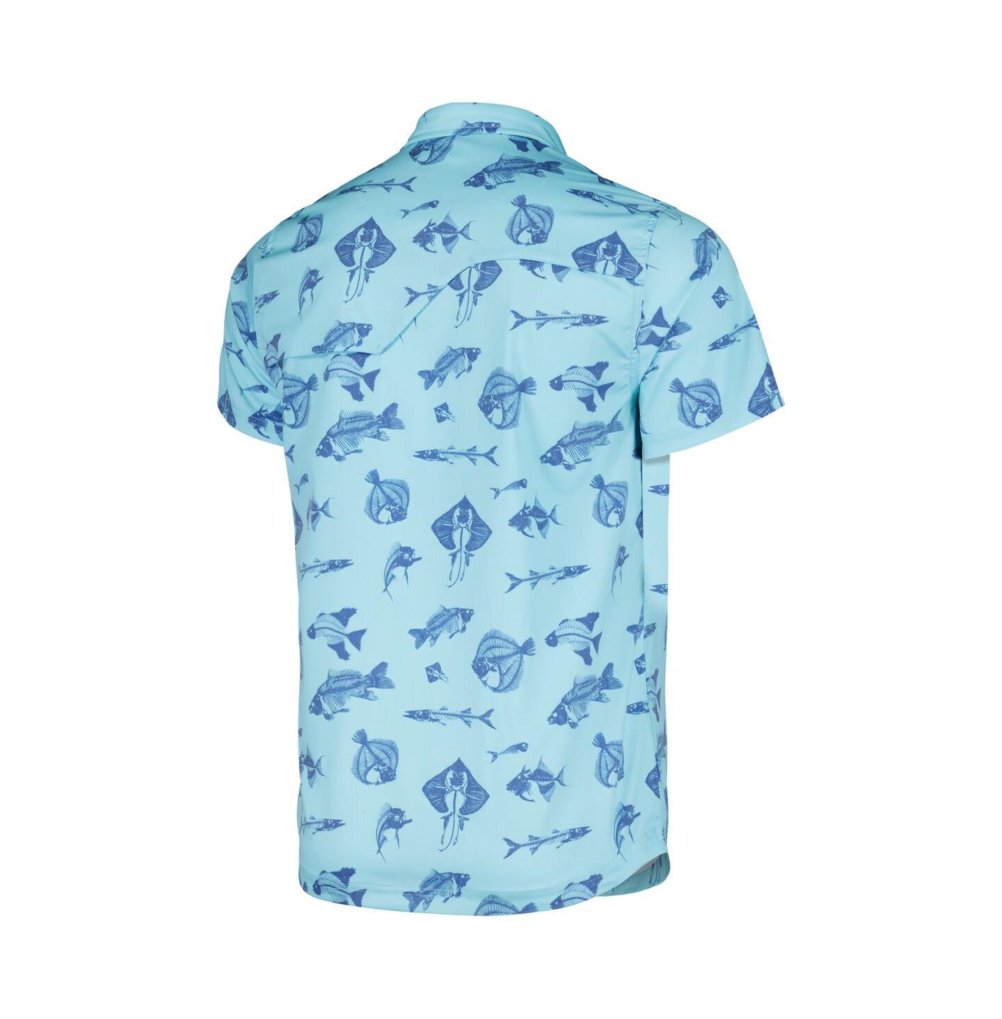 Мужская рубашка Flomotion Blue the Players Fishing Tri-Blend Button-Up — фото 2