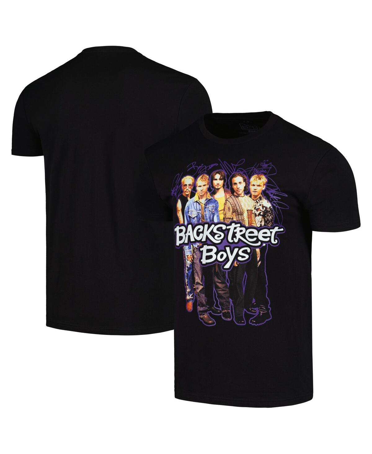 Global Merch Men's Black Backstreet Boys Signatures T-shirt