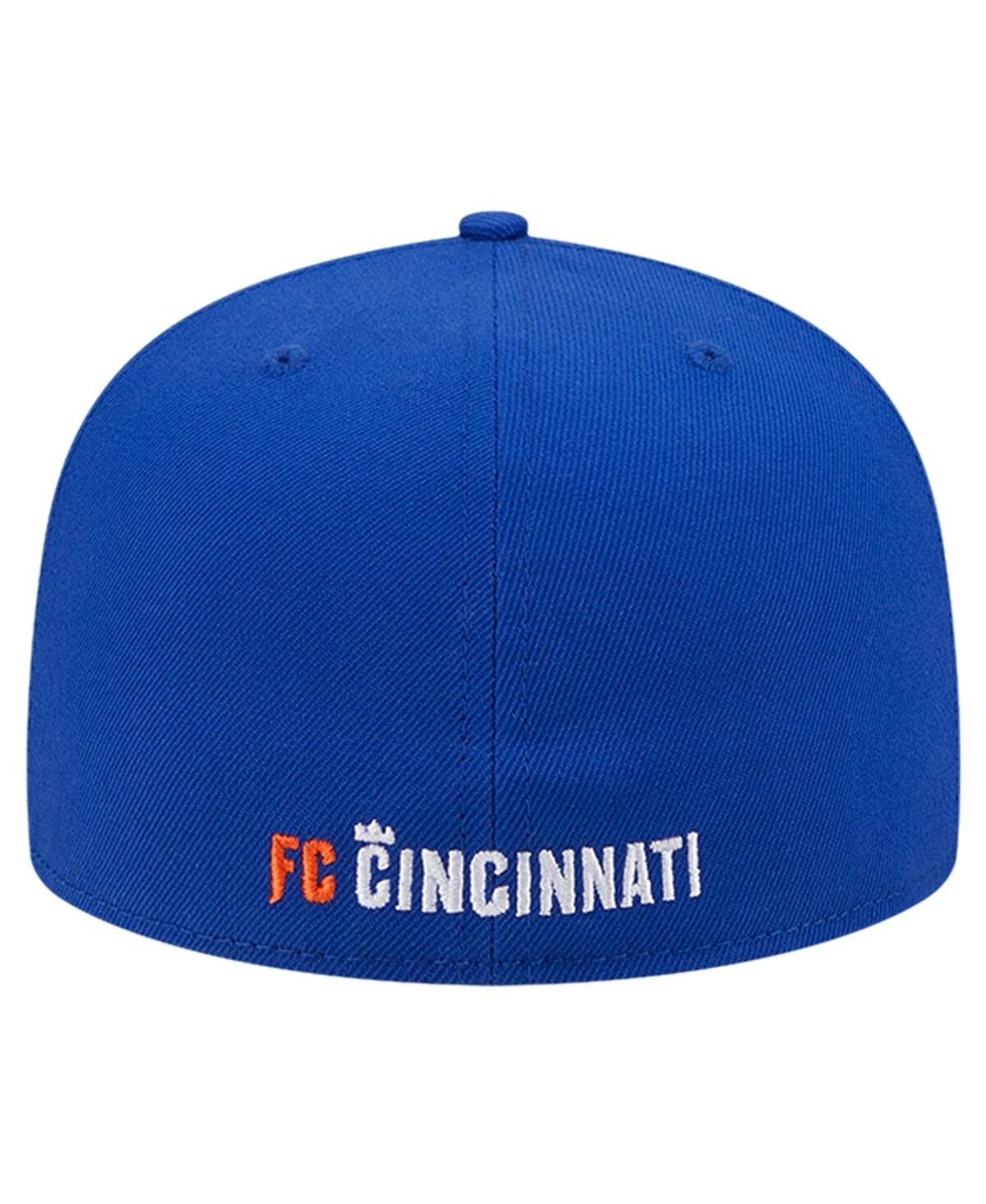 Shop New Era Men's  White, Blue Fc Cincinnati 2024 Kick Off Collection 59fifty Fitted Hat In White,blue