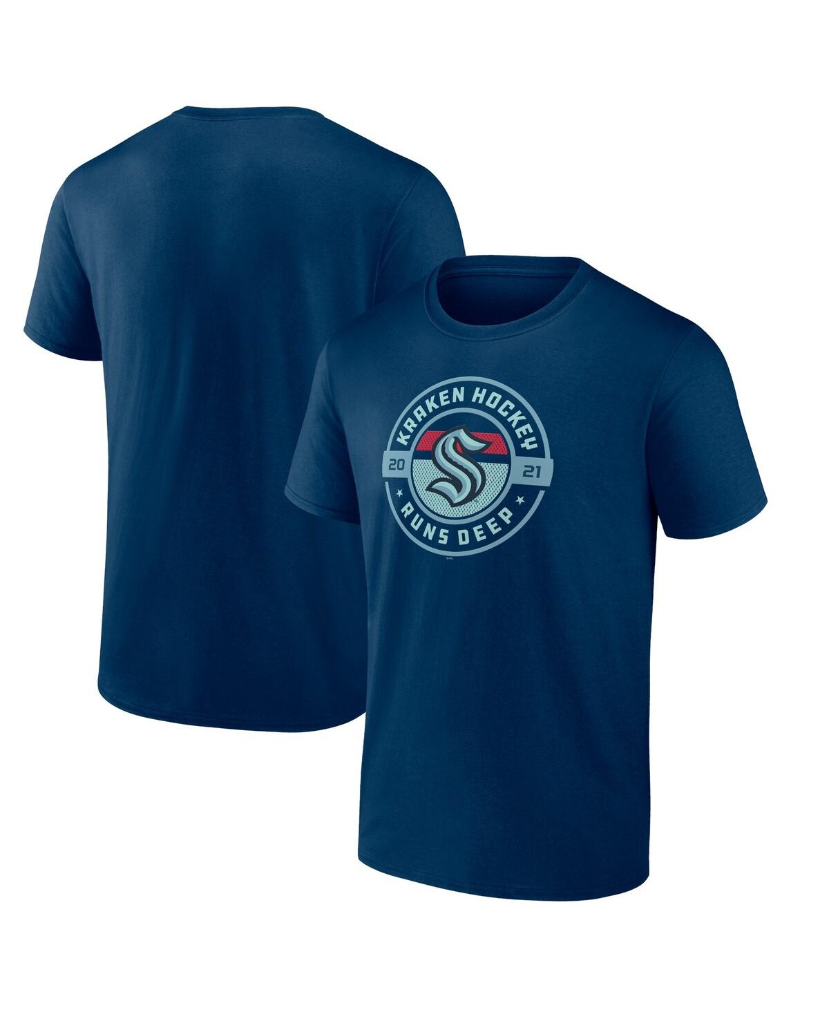Shop Fanatics Men's  Deep Sea Blue Seattle Kraken Local T-shirt