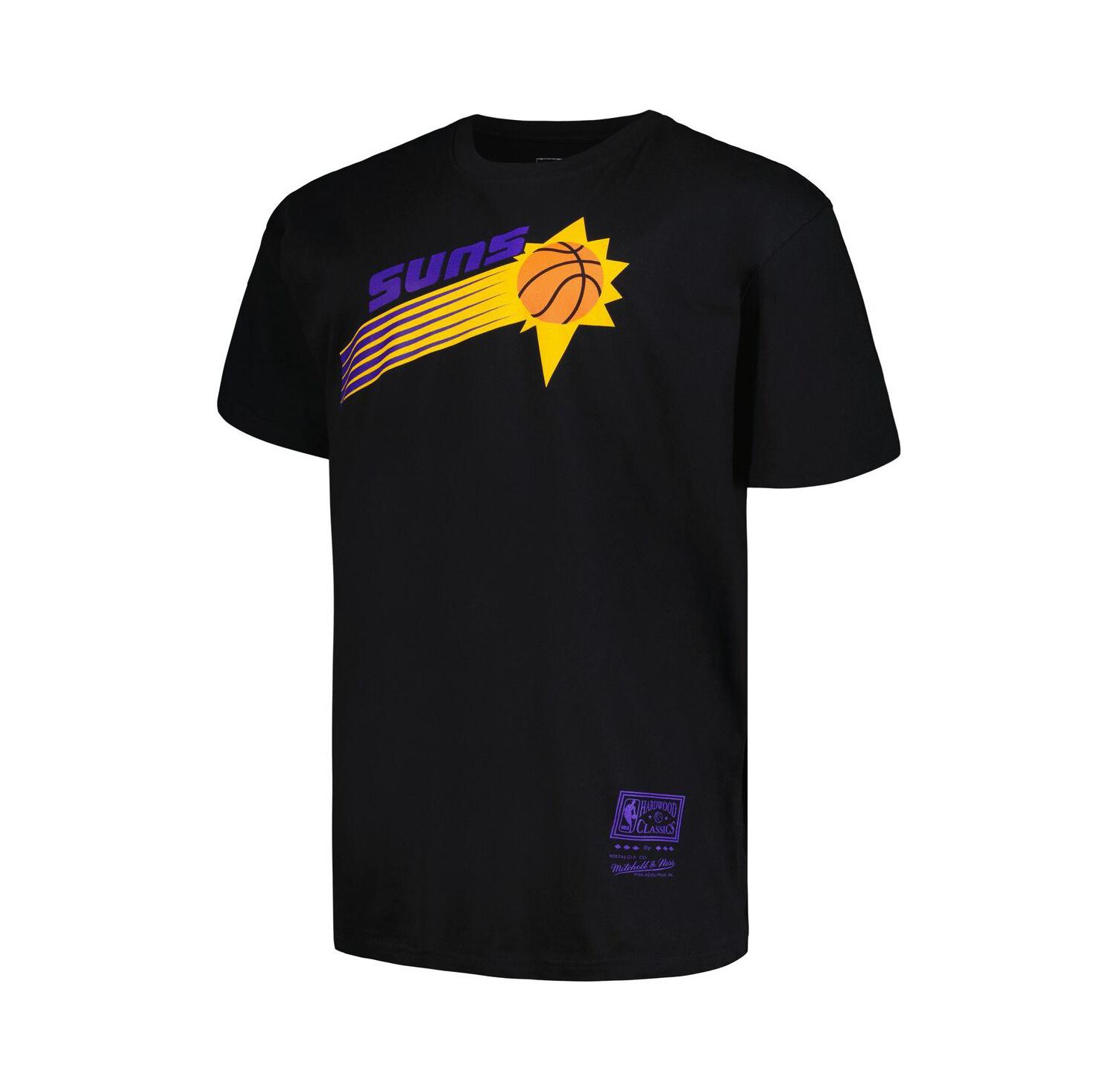 Men's Black Distressed Phoenix Suns Big and Tall Hardwood Classics Vintage-Like Logo T-shirt