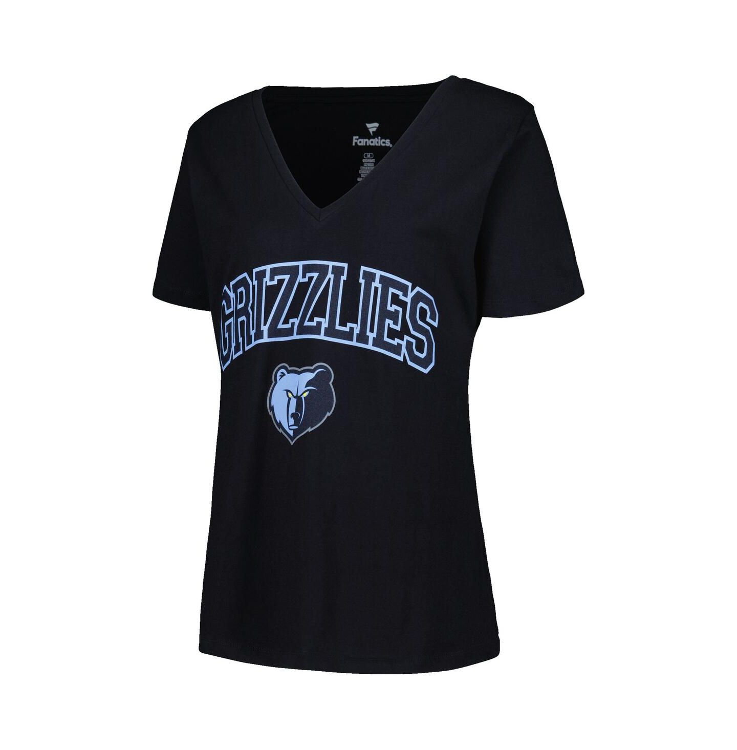 Женская футболка Profile Black Memphis Grizzlies Plus Size Arch Over Logo V-Neck — фото 3