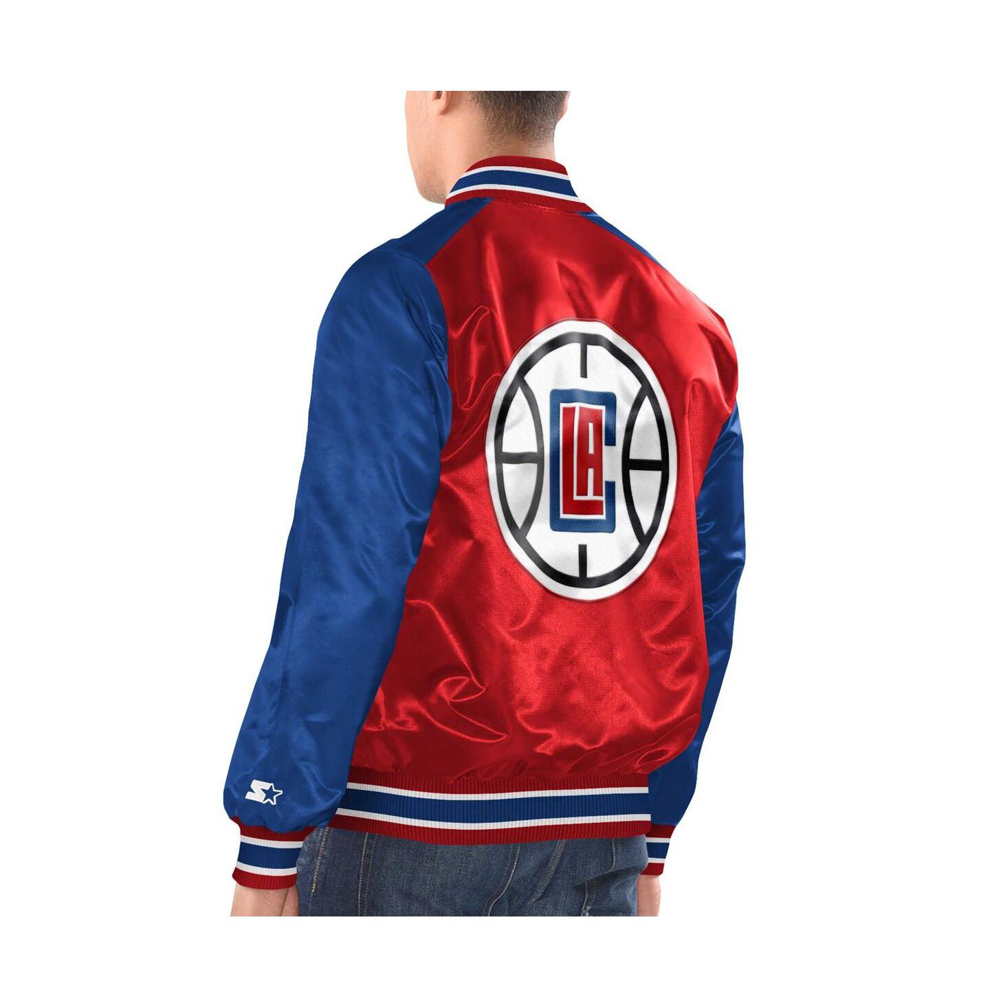 Мужская куртка Starter Red, Royal LA Clippers Renegade Satin Full-Snap Varsity — фото 2