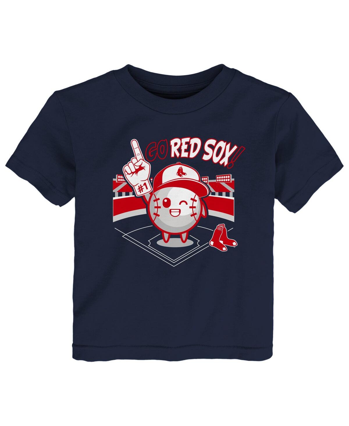 Outerstuff Babies' Toddler Boys And Girls Fanatics Red Boston Red Sox Ball Boy T-shirt In Navy