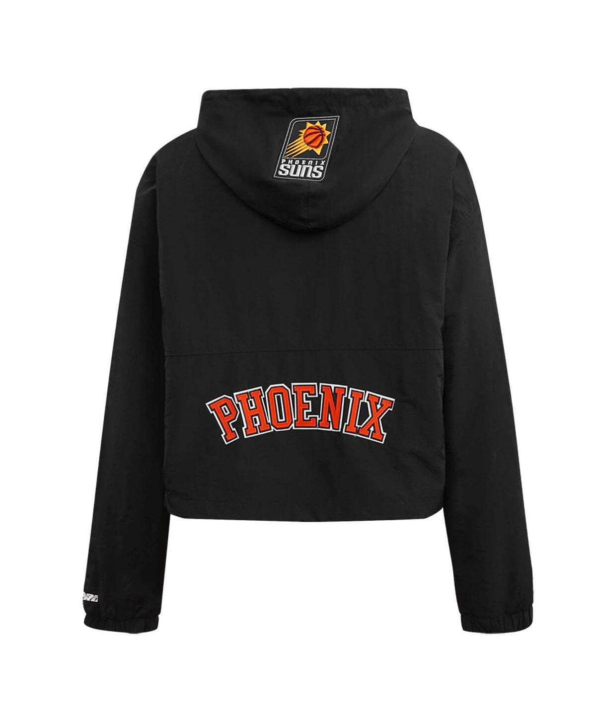 Shop Pro Standard Women's  Black Phoenix Suns Classic Wind Woven Cropped Half-zip Jacket