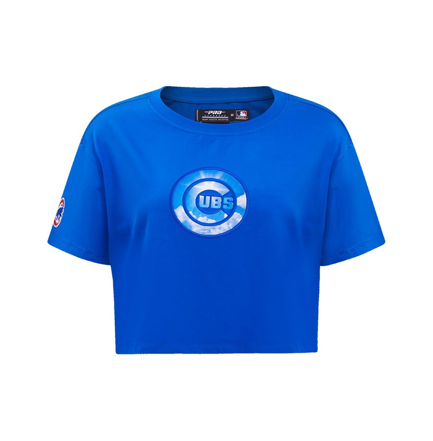 Женская футболка Pro Standard Royal Chicago Cubs Painted Sky Boxy Cropped — фото 3