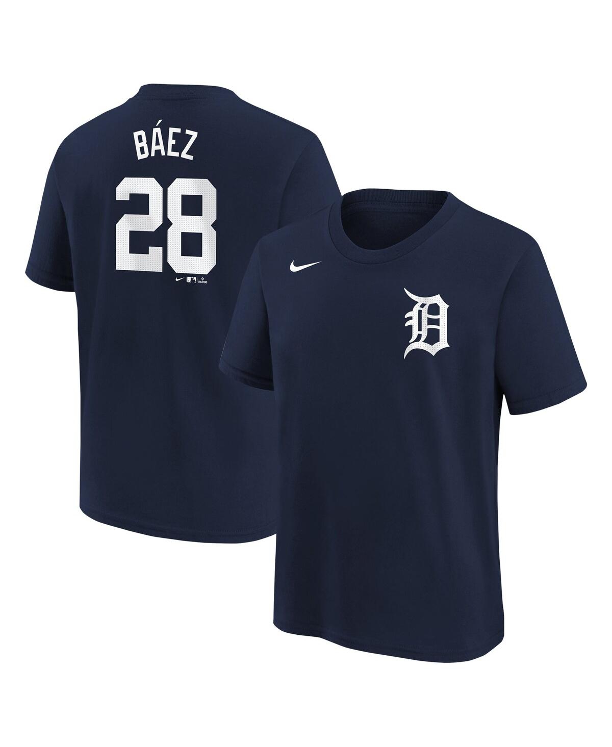 Nike Kids' Big Boys  Javier Baez Navy Detroit Tigers Home Player Name And Number T-shirt