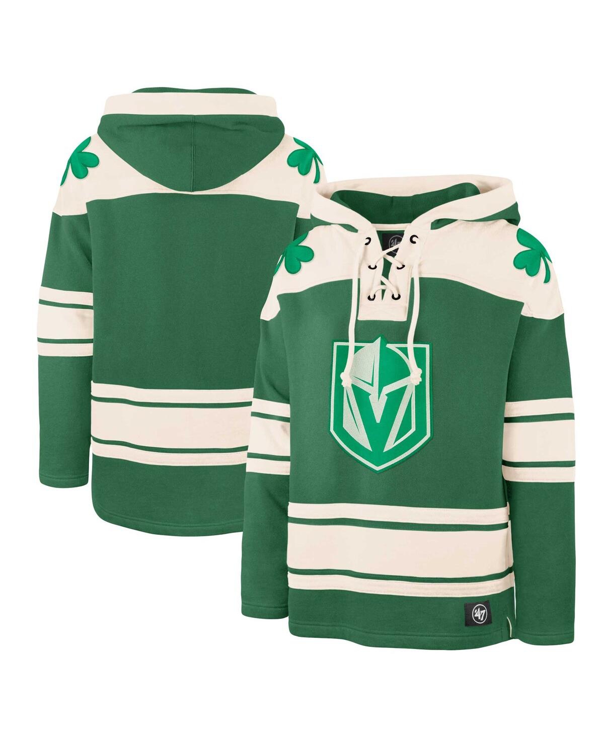 47 Brand Men's ' Kelly Green Vegas Golden Knights St. Patrick's Day Superior Lacer Pullover Hoodie