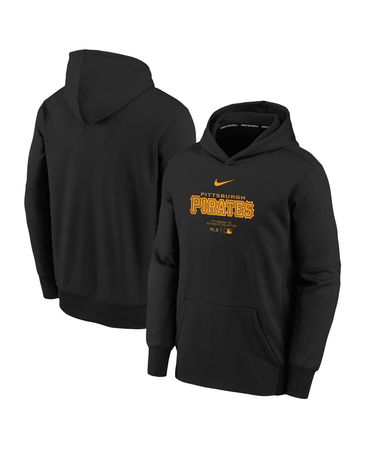 Shop Nike Big Boys  Black Pittsburgh Pirates Authentic Collection Performance Pullover Hoodie