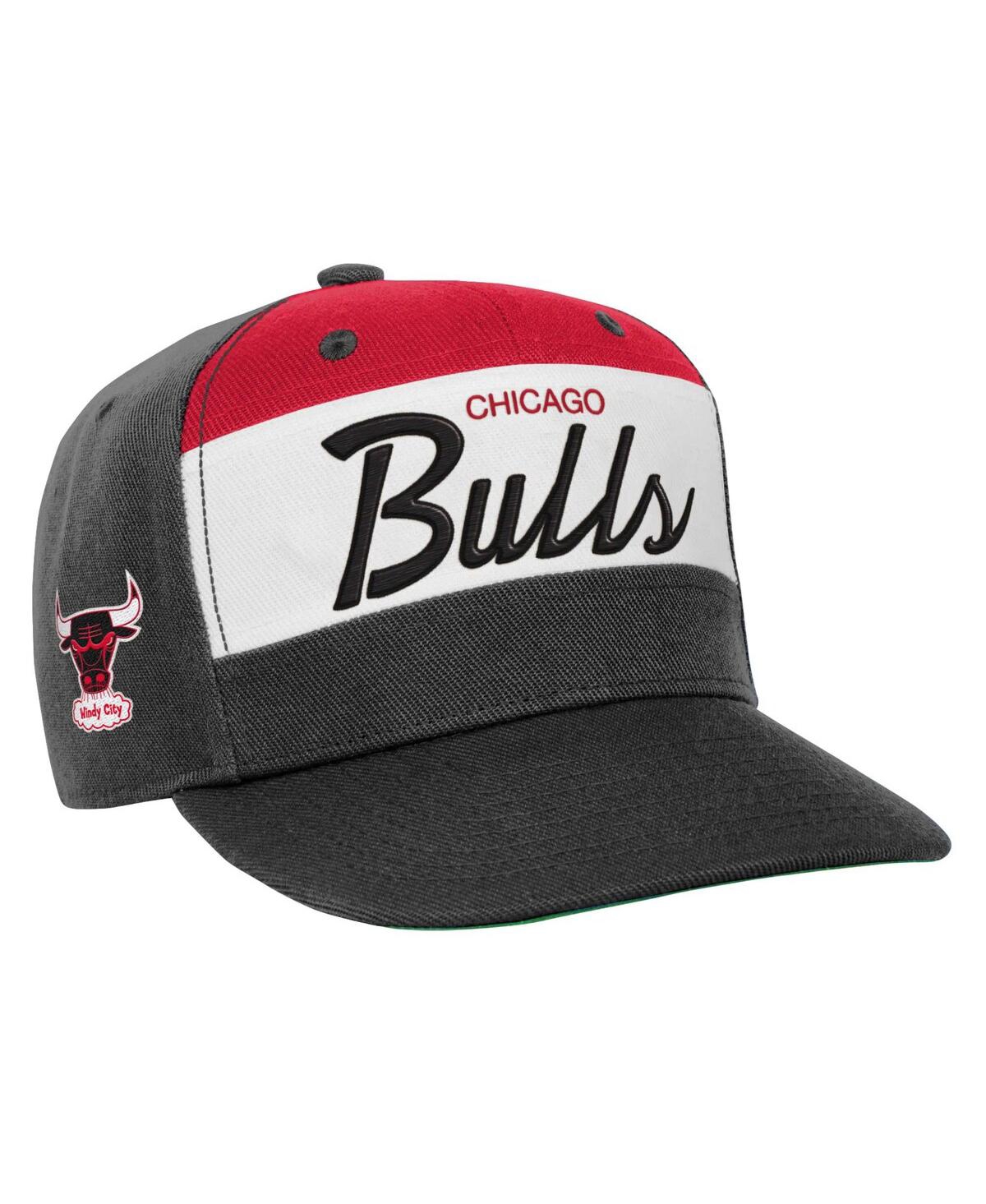 Shop Mitchell & Ness Youth Boys And Girls  White, Black Chicago Bulls Retro Sport Color Block Script Snapb In White,black
