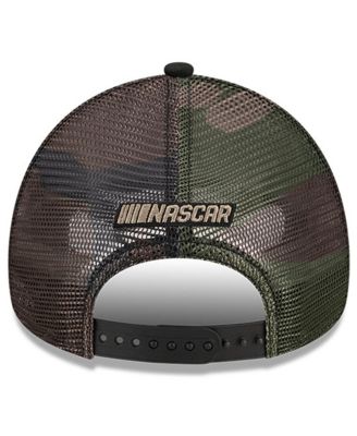 Men's Black NASCAR Camo 9FORTY A-Frame Trucker Adjustable Hat
