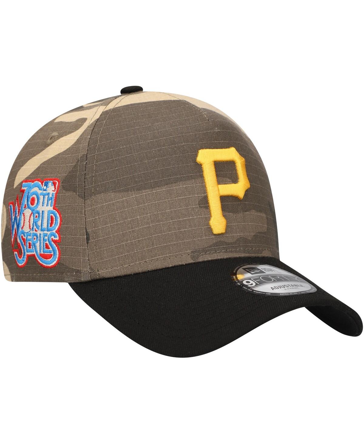 Shop New Era Men's  Pittsburgh Pirates Camo Crown A-frame 9forty Adjustable Hat