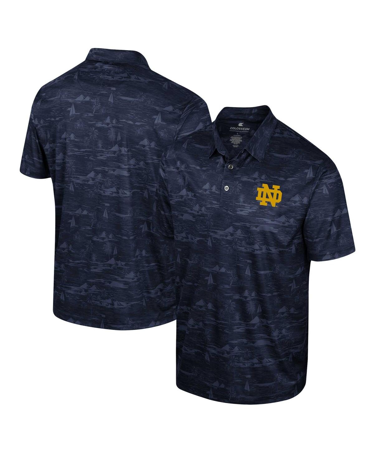 Colosseum Men's  Navy Notre Dame Fighting Irish Daly Print Polo Shirt