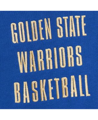 Men's Royal Distressed Golden State Warriors Team OG 2.0 Vintage-Like Logo Fleece Pullover Hoodie