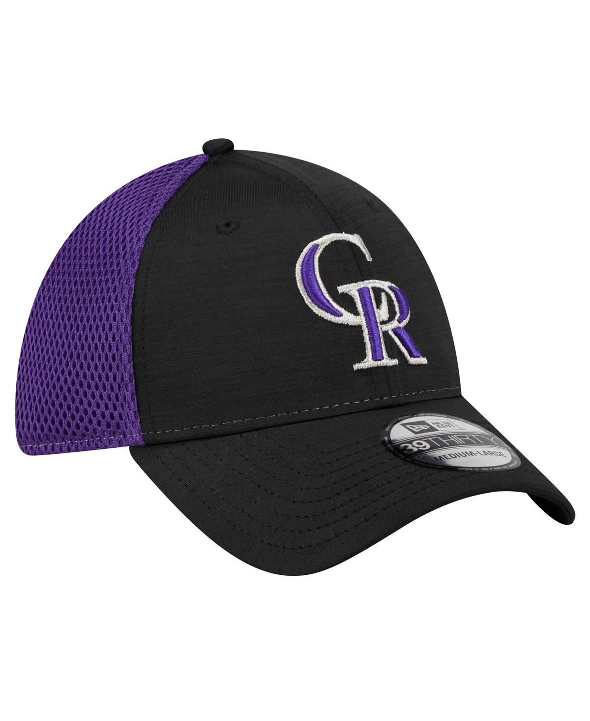 Shop New Era Men's  Black Colorado Rockies Neo 39thirty Flex Hat