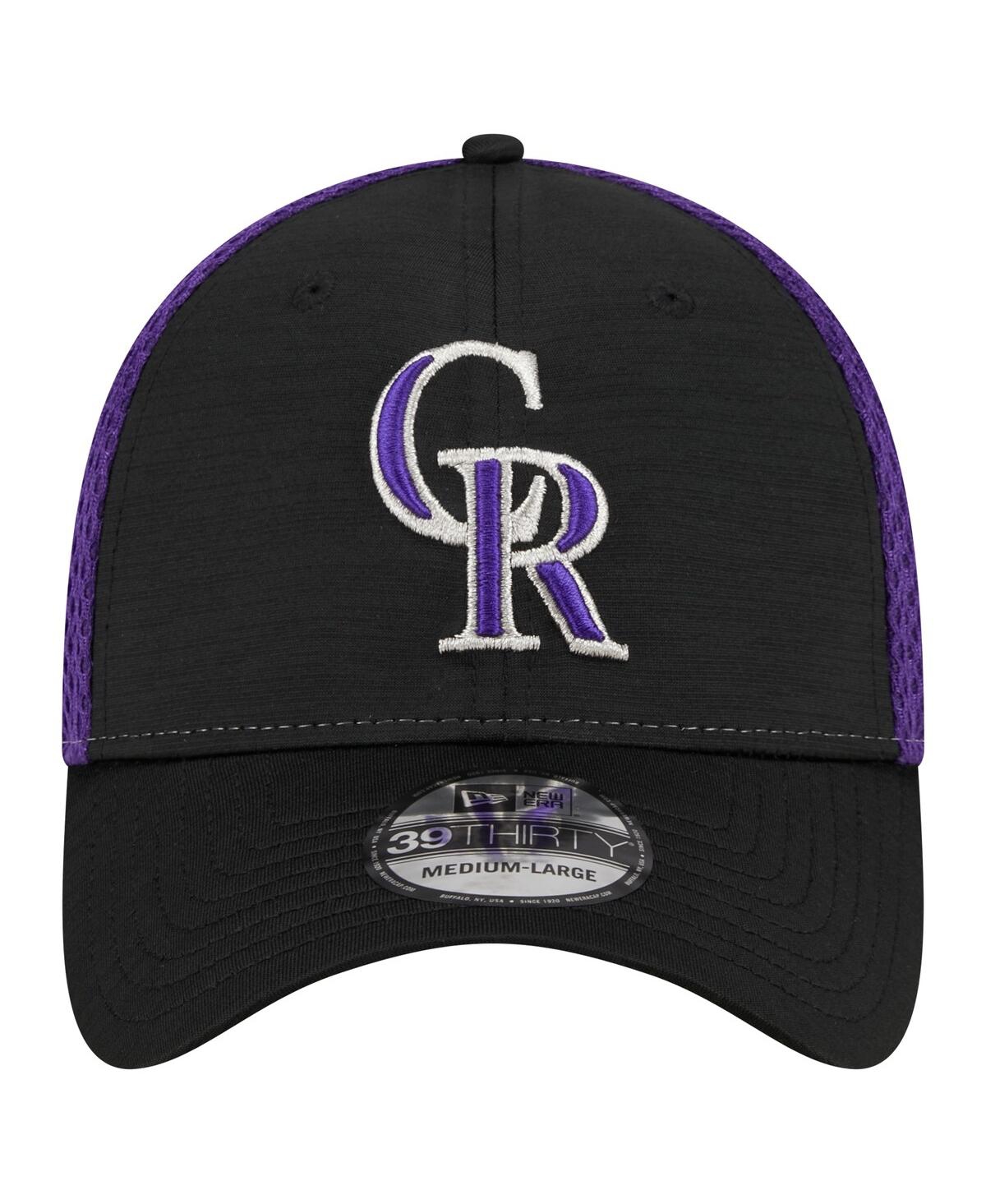 Shop New Era Men's  Black Colorado Rockies Neo 39thirty Flex Hat