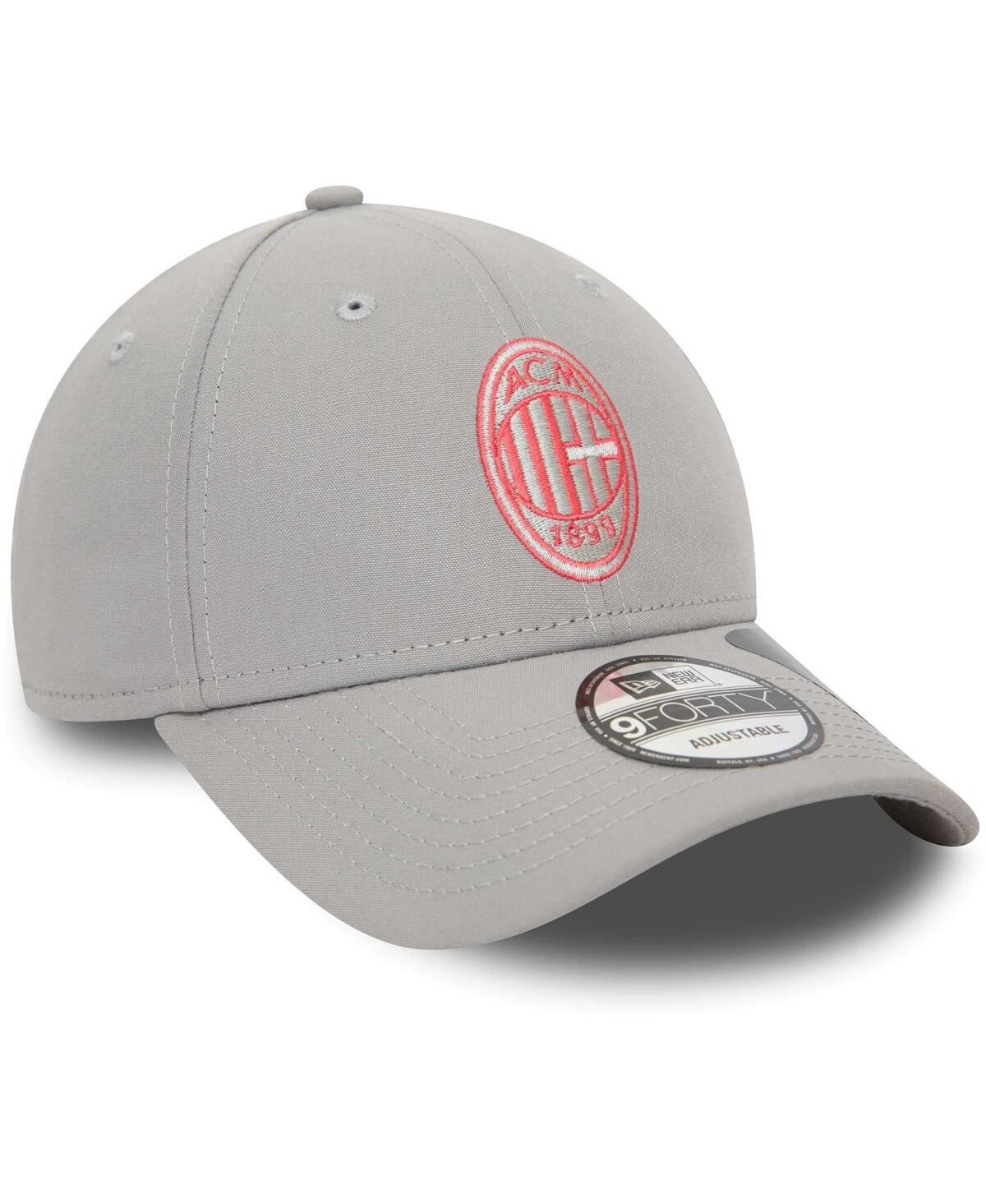 Shop New Era Men's  Gray Ac Milan Seasonal Color 9forty Adjustable Hat