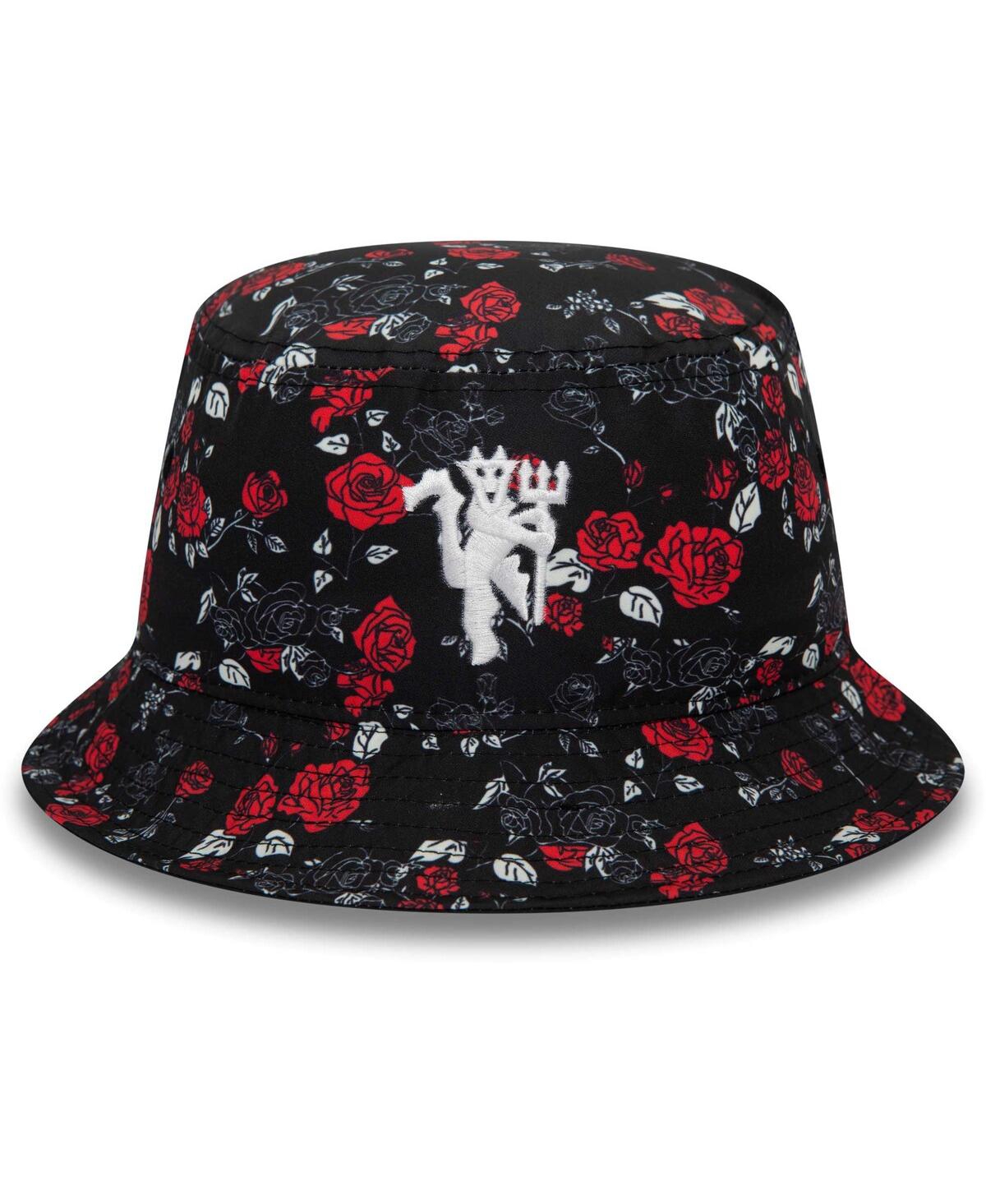 Shop New Era Men's  Black Manchester United Floral Print Bucket Hat