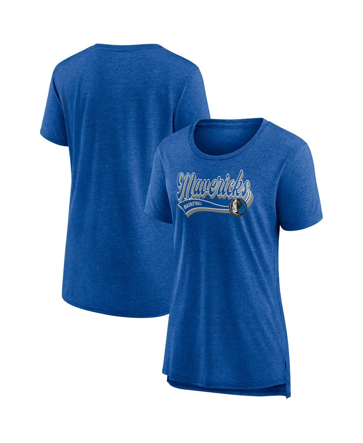 Shop Fanatics Women's  Heather Royal Dallas Mavericks League Leader Tri-blend T-shirt