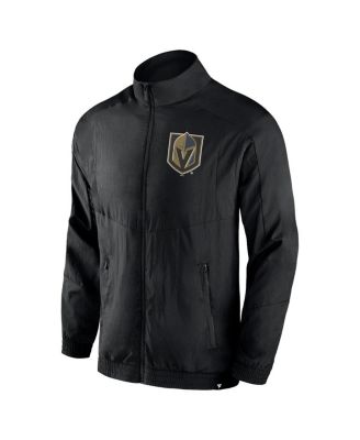 Men's Black Vegas Golden Knights Step Up Crinkle Raglan Full-Zip Windbreaker Jacket