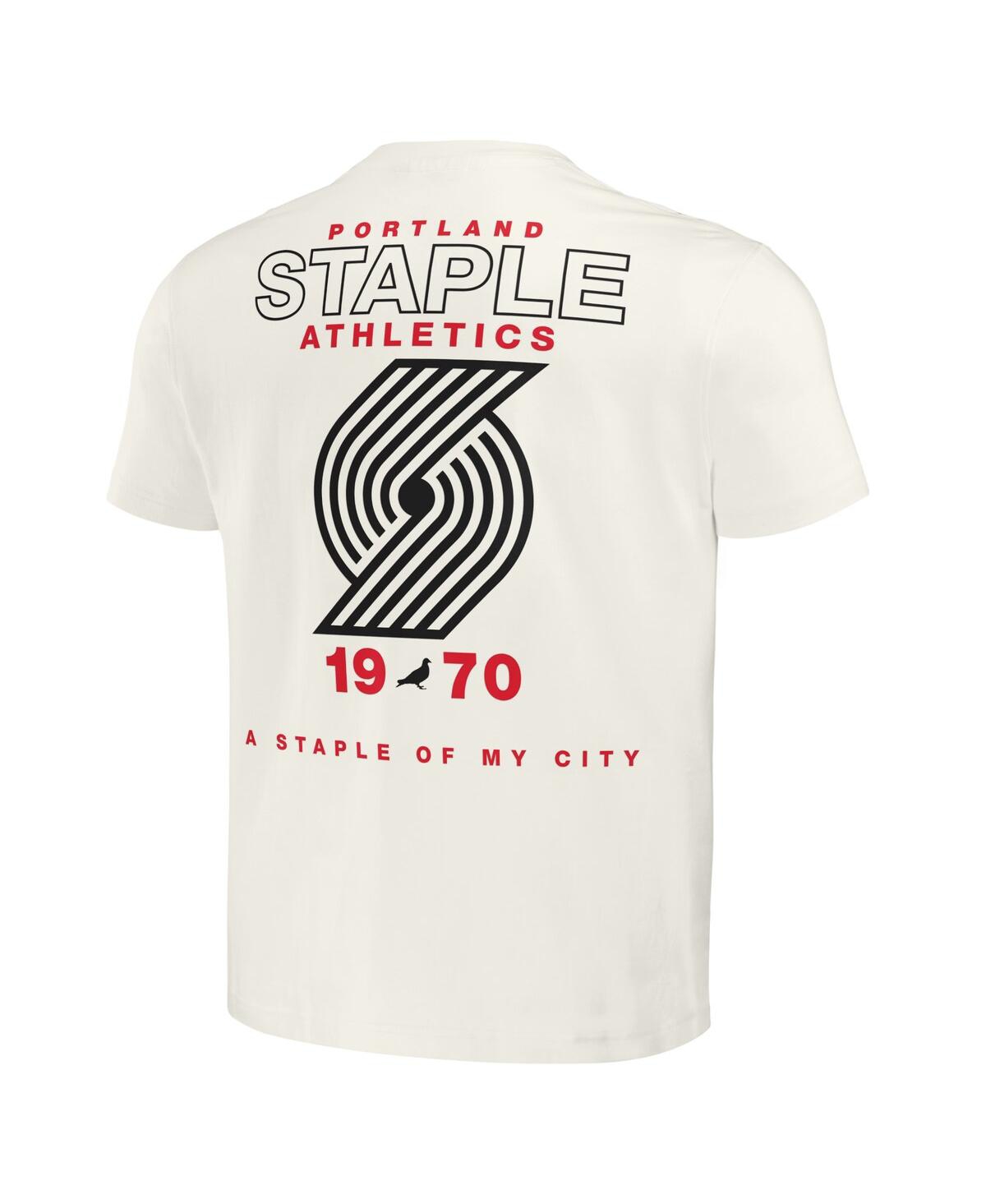 Shop Staple Men's Nba X  Cream Distressed Portland Trail Blazers Home Team T-shirt