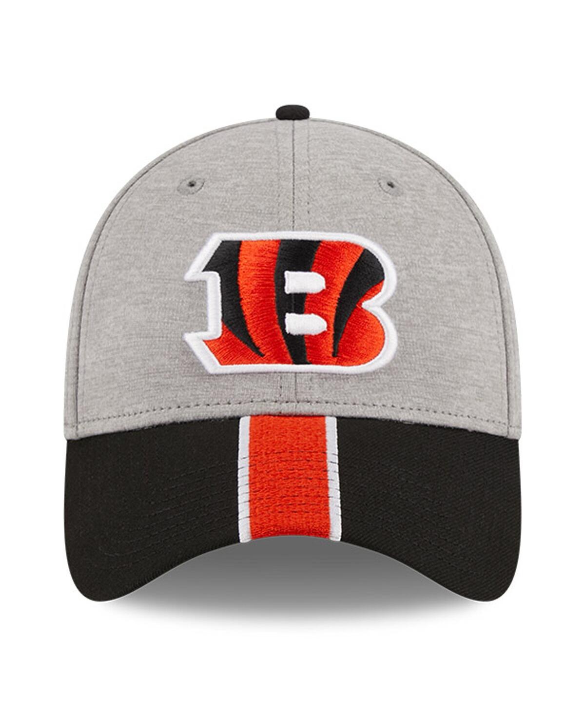 Men's New Era Black Cincinnati Bengals Striped 39THIRTY Flex Hat - Black