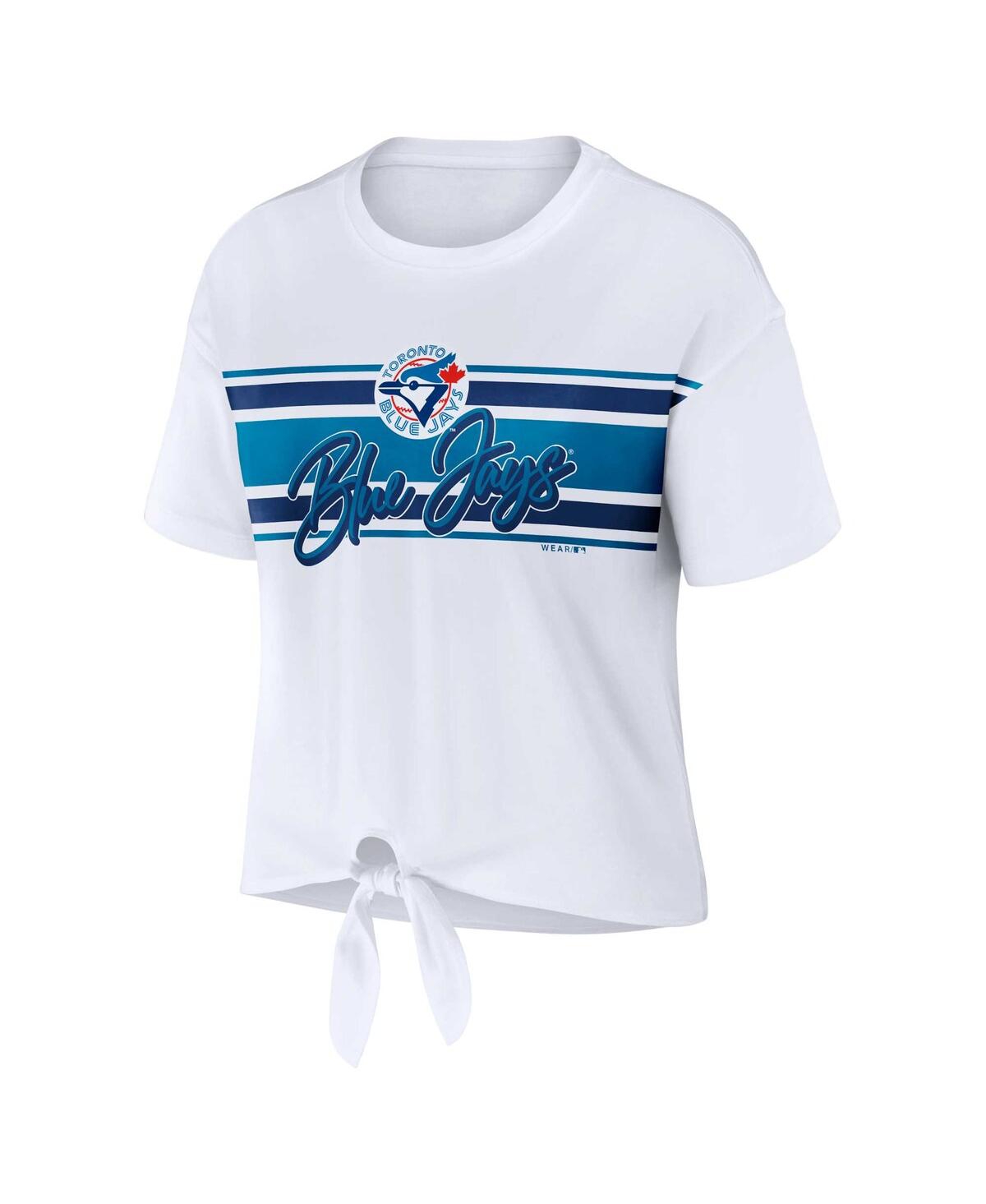 Wear By Erin Andrews White Toronto Blue Jays Front Tie T-shirt In White