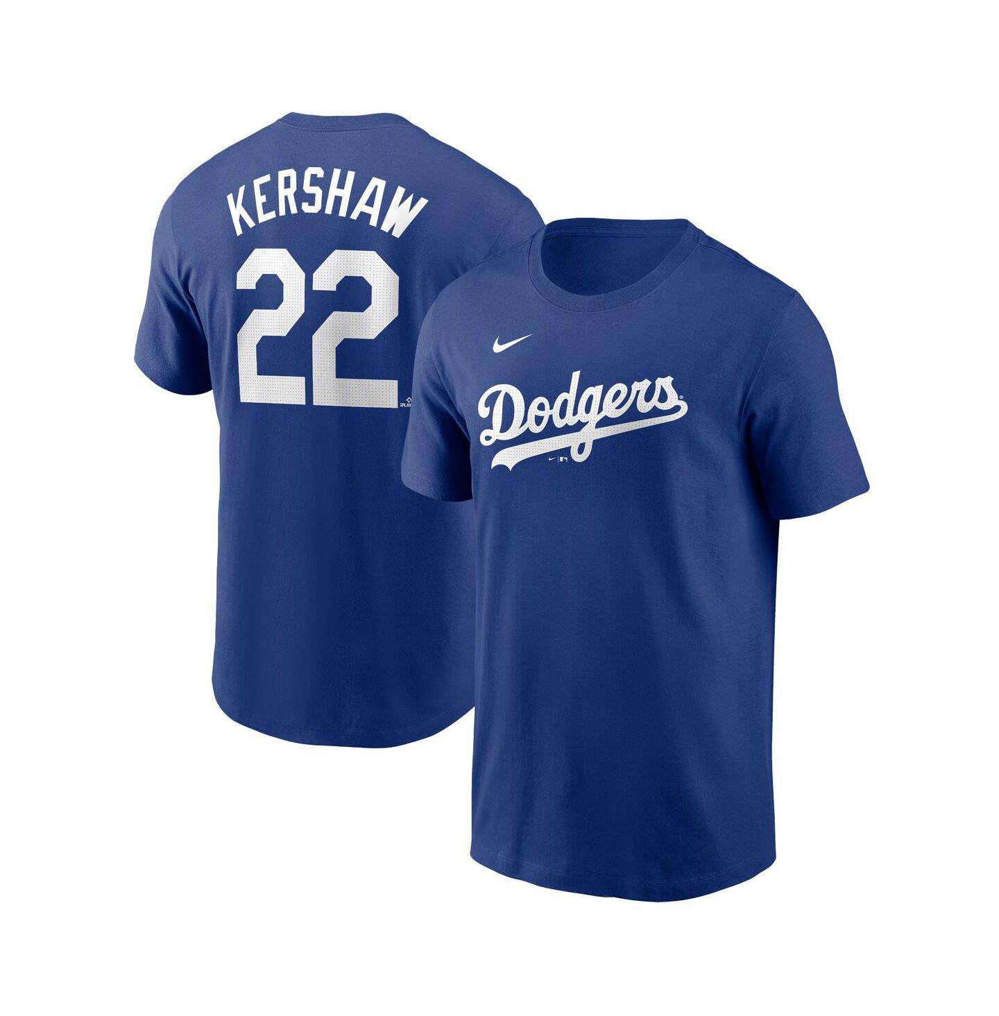 Мужская футболка Nike Clayton Kershaw Royal Los Angeles Dodgers Fuse Name and Number — фото 1