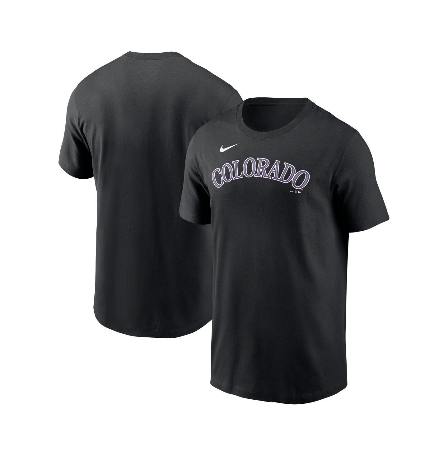 Мужская футболка Nike Black Colorado Rockies Fuse Wordmark — фото 1