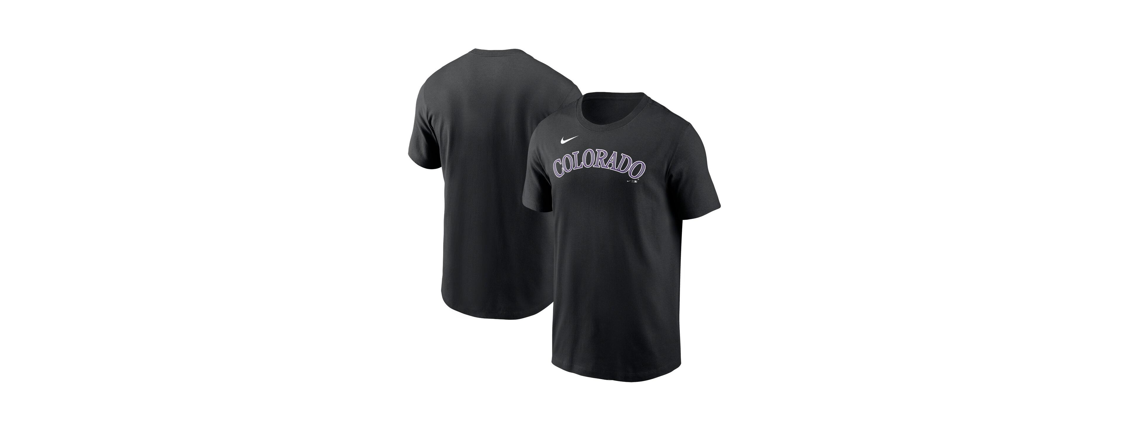 Men's Nike Black Colorado Rockies Fuse Wordmark T-shirt
