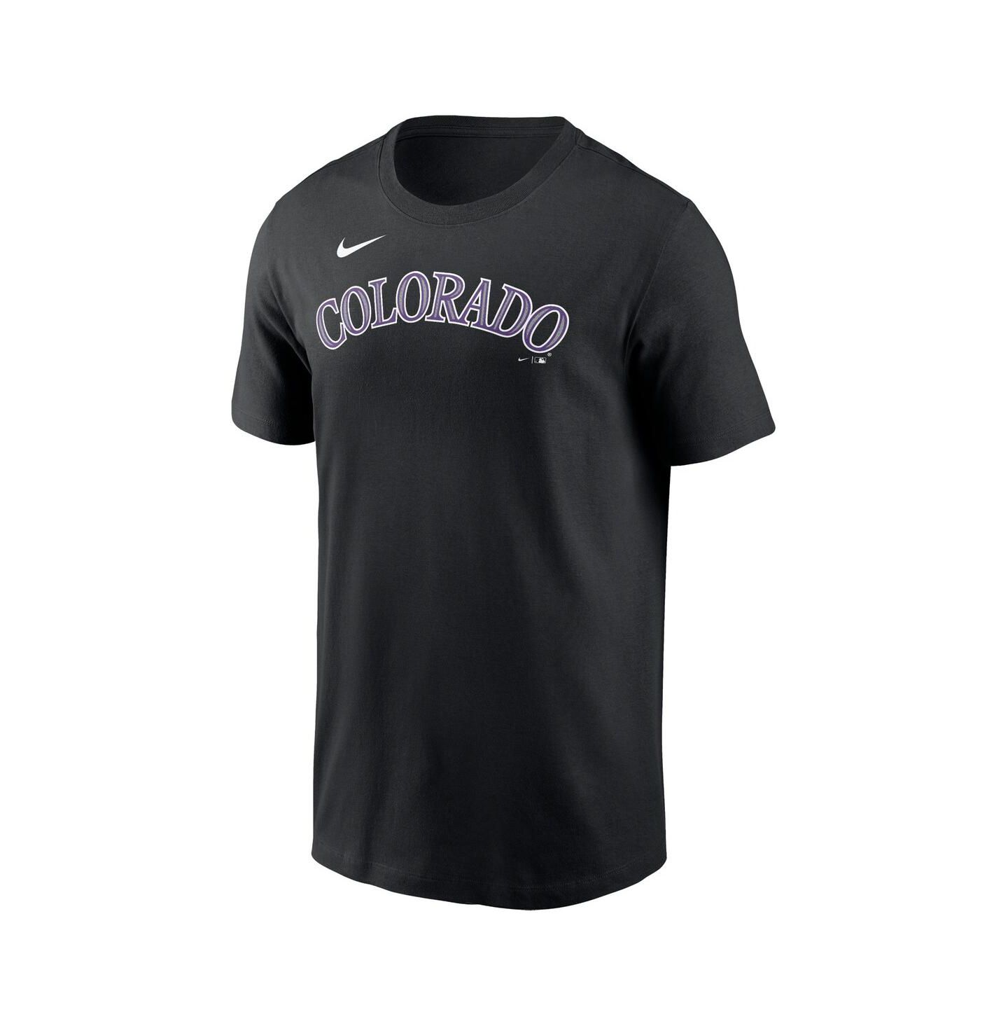 Мужская футболка Nike Black Colorado Rockies Fuse Wordmark — фото 3