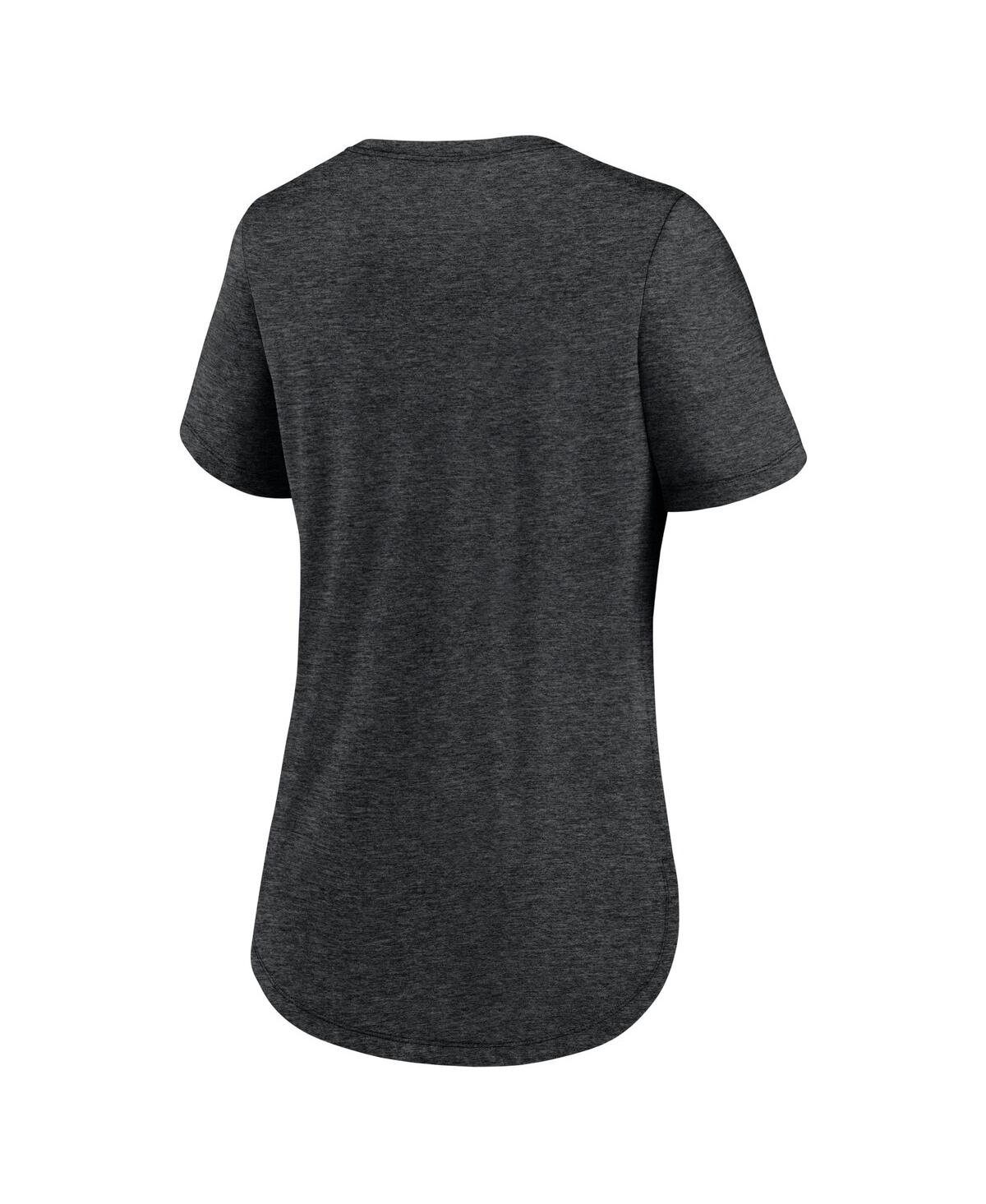 Shop Nike Women's  Heather Black Colorado Rockies Knockout Team Stack Tri-blend T-shirt