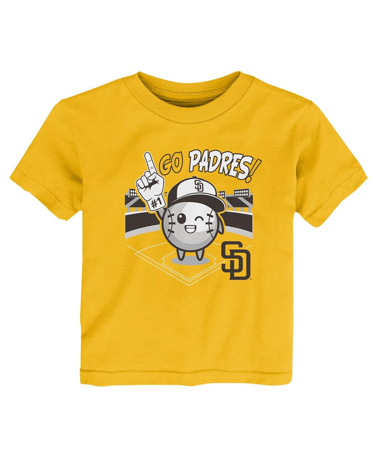 Outerstuff Babies' Toddler Boys And Girls Fanatics Gold San Diego Padres Ball Boy T-shirt