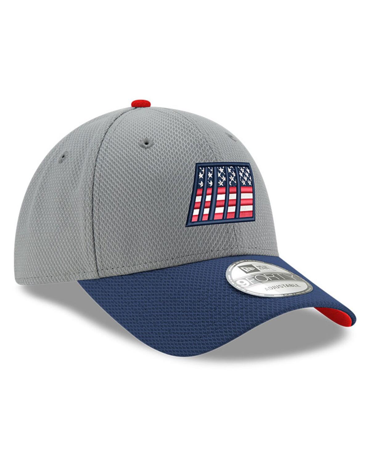 New Era Men's  Gray, Navy Nascar Salute 9forty Adjustable Hat In Gray,navy