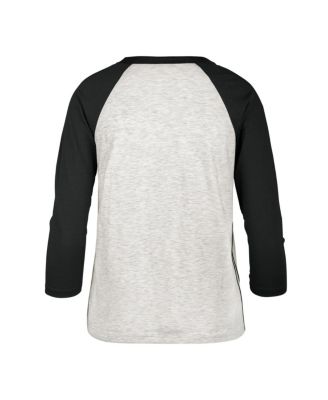 Women's Gray Distressed Washington Nationals City Connect Retro Daze Ava Raglan 3/4-Sleeve T-shirt