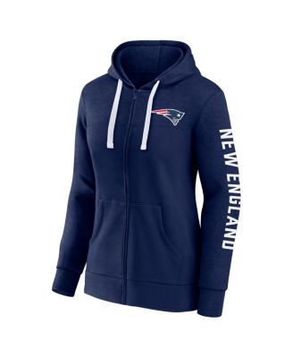 Women's Heather Navy New England Patriots Plus Size City Ties Full-Zip Hoodie