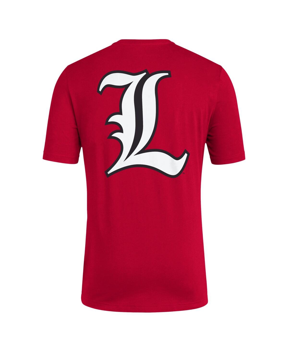 Men's adidasDistressed Louisville Cardinals Reverse Retro Baseball 2 Hit T-shirt - Red