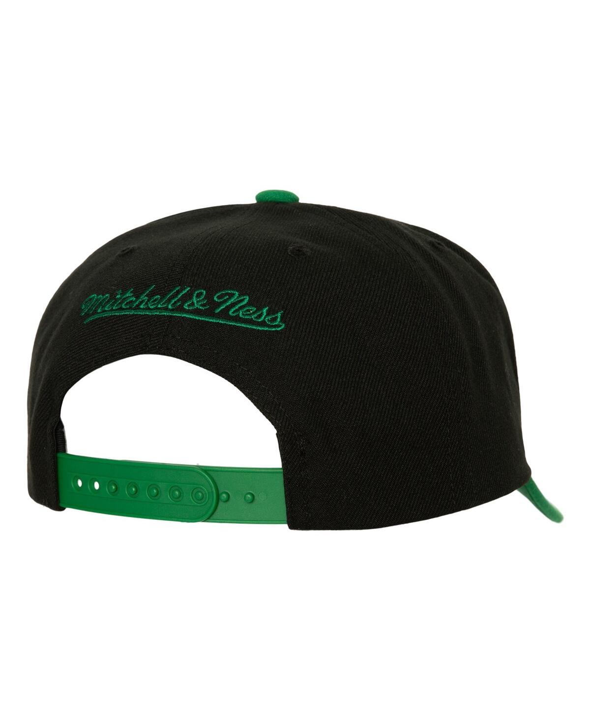 Shop Mitchell & Ness Men's  Black, Kelly Green Boston Celtics Soul Xl Logo Pro Crown Snapback Hat In Black,kelly Green