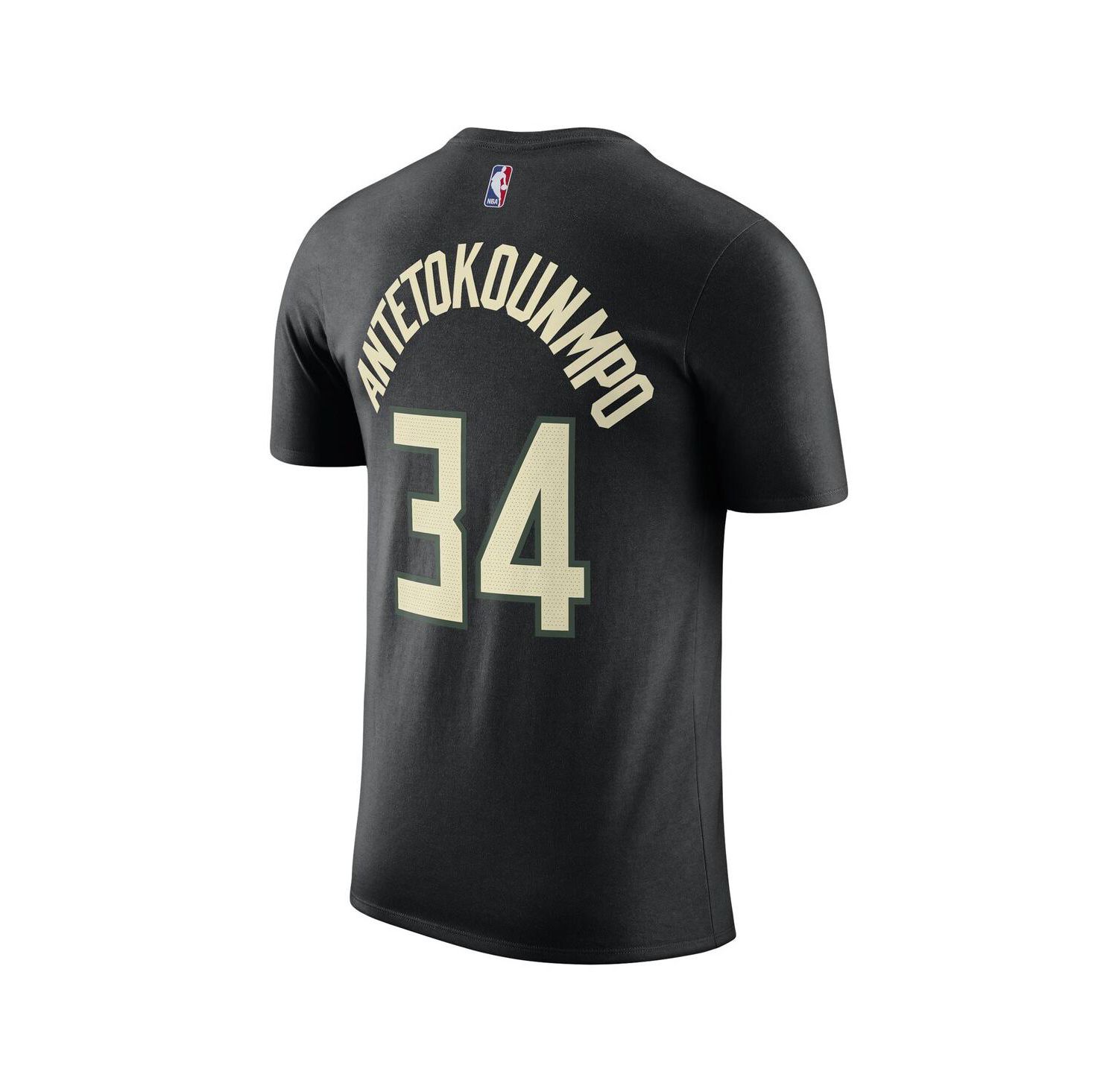 Men's Giannis Antetokounmpo Black Milwaukee Bucks 2022/23 Statement Edition Name and Number T-shirt