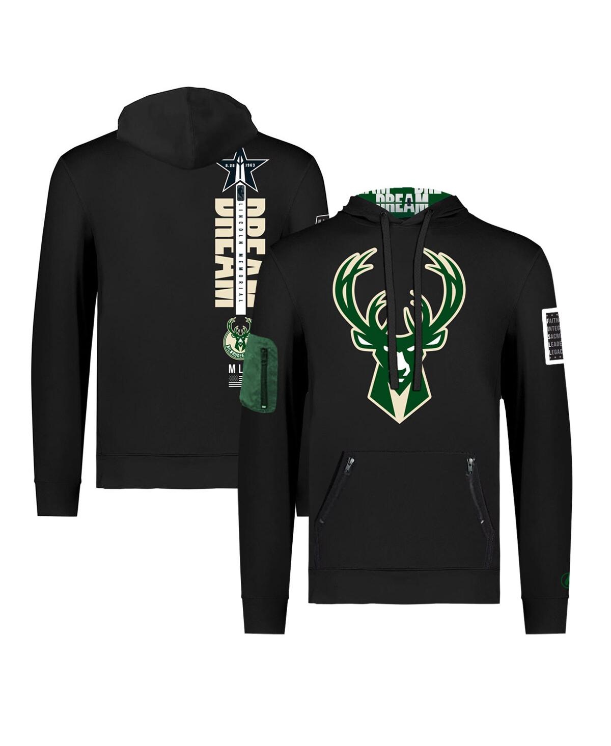Fisll Men's And Women's  X Black History Collection Black Milwaukee Bucks Pullover Hoodie