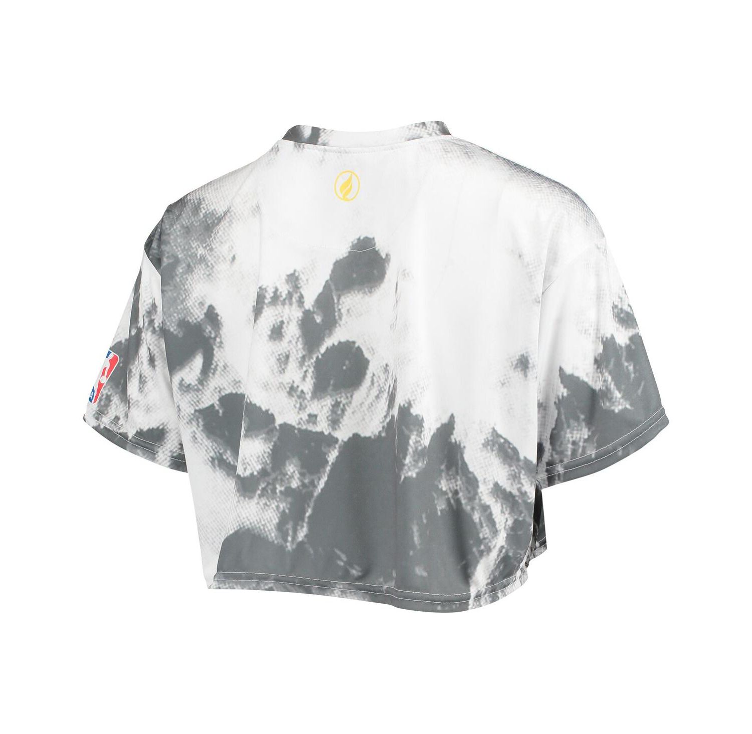 Women's White, Black Los Angeles Lakers Tie-Dye Crop Top and Shorts Set
