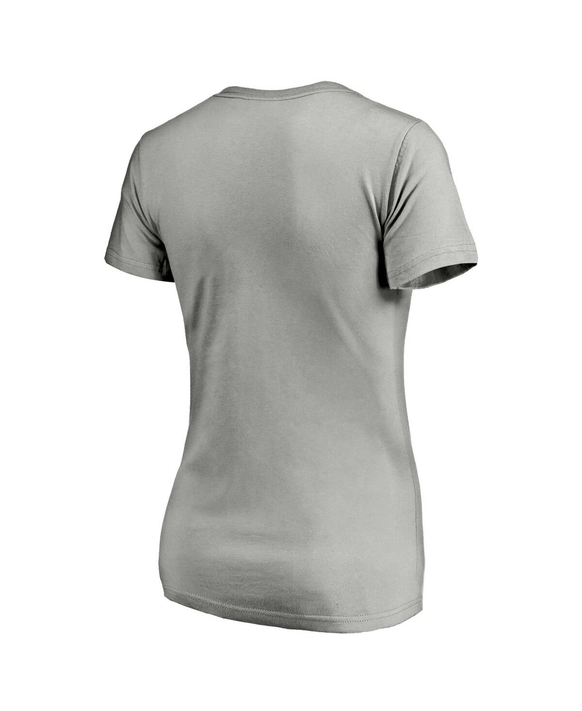 Shop Fanatics Women's  Heathered Gray Seattle Mariners Core Official Logo V-neck T-shirt