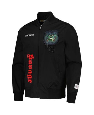 Men's Black Looney Tunes Taz Halloween Twill Full-Zip Jacket