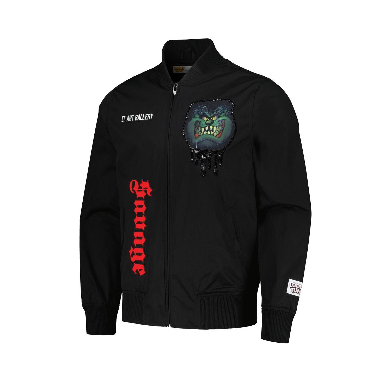 Men's Black Looney Tunes Taz Halloween Twill Full-Zip Jacket