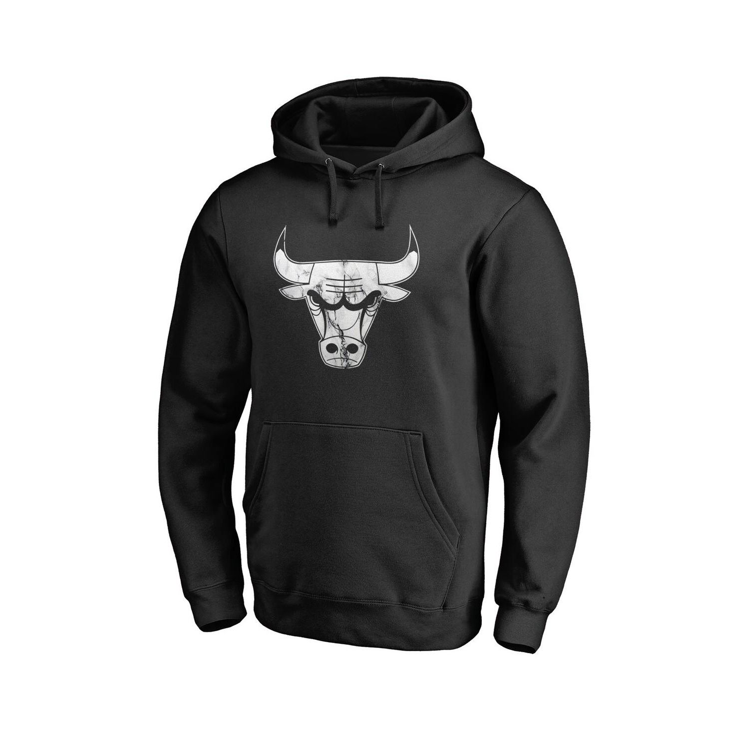 Men's Black Chicago Bulls Marble Logo Pullover Hoodie