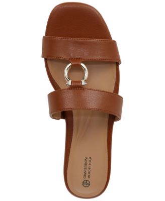 Women's Caitlynn Memory Foam Ornamented Slip On Flat Sandals